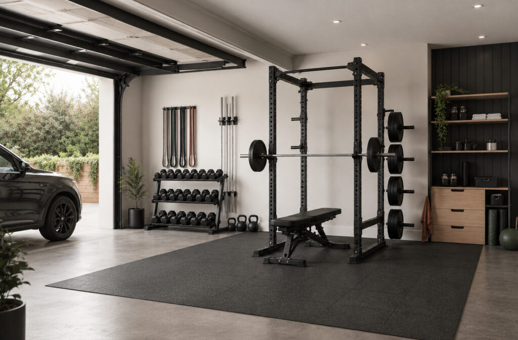 Garage Gym Lighting Ideas for Even Light Without Bar-Path Shadows